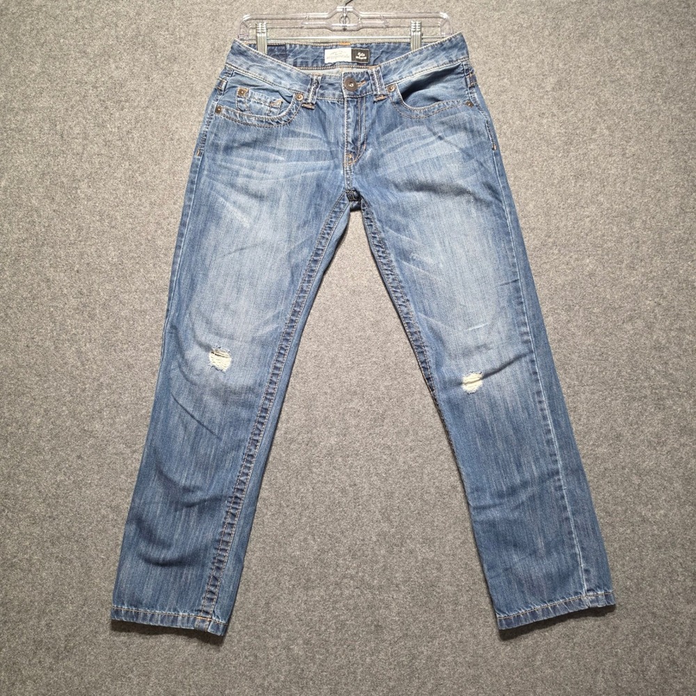 Aeropostale Kylie Boyfriend Jeans Womens 5/6 Regular Distressed Medium Wash Blue